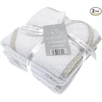 eLLi & Raff cotton hooded baby towel two-pack