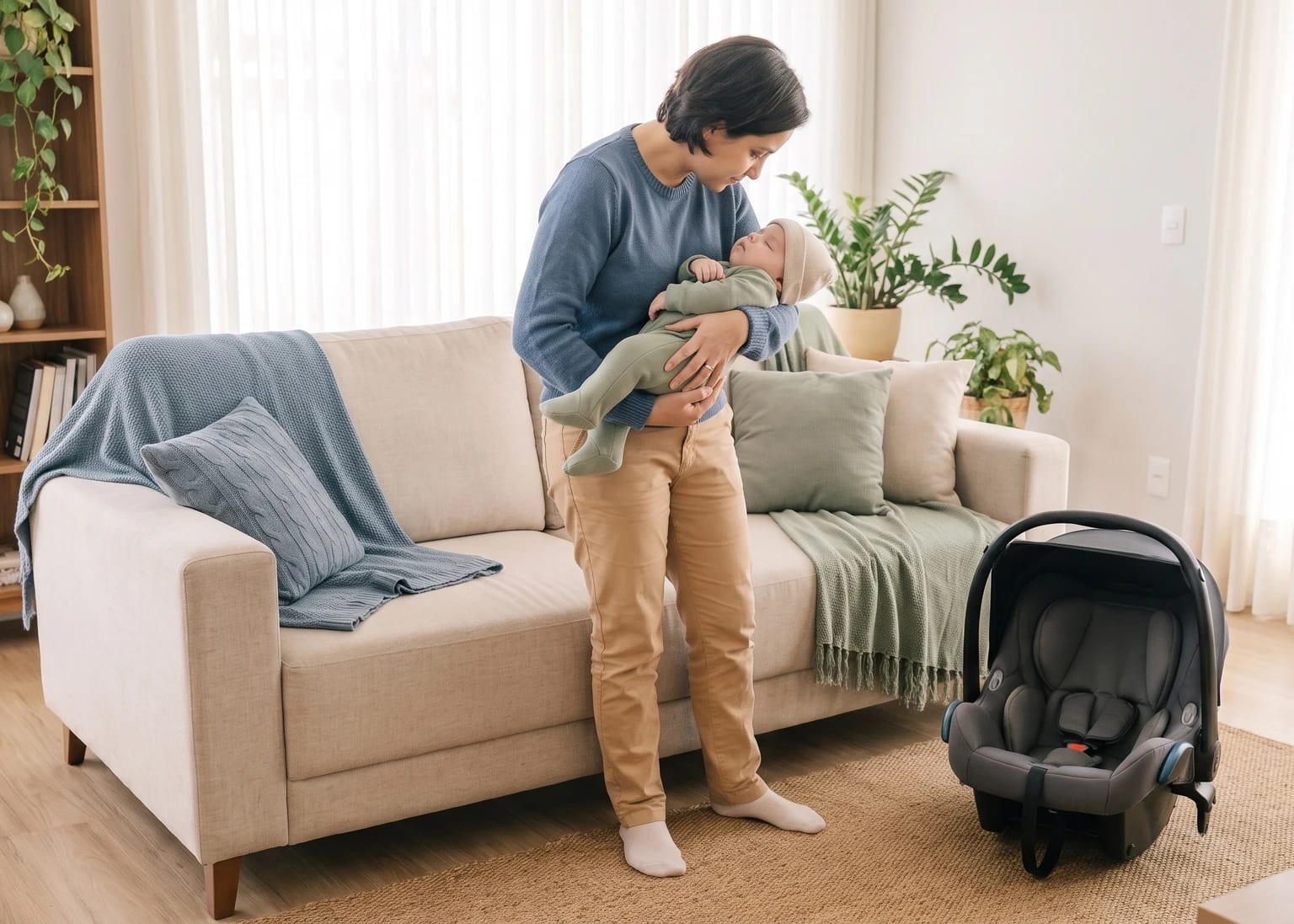 Bebê pode dormir no bebê conforto? O que fazer