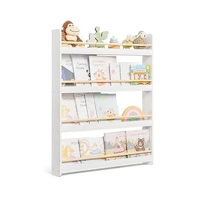 SONGMICS wall-mounted Montessori bookshelf