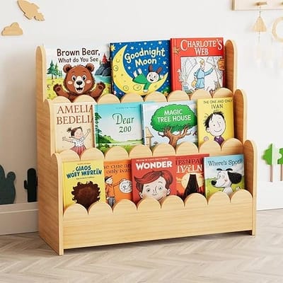 SpaceAid 3-tier front-facing book display